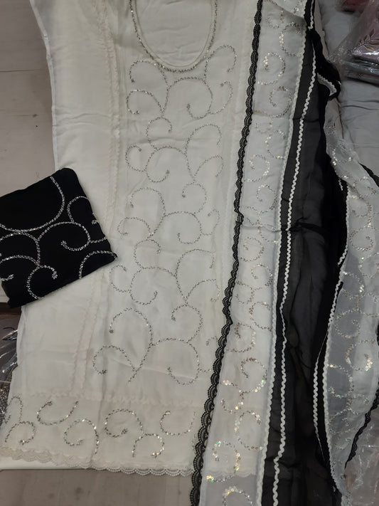 Awesome white Fancy Salwar suit (free size)