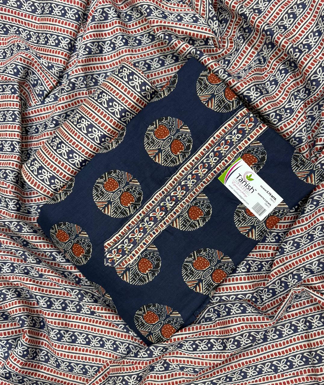 Beautiful navy blue Fancy Salwar suit (free size)