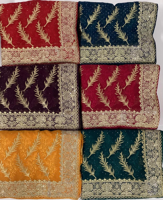 Lavishing mustard pink green wine saree