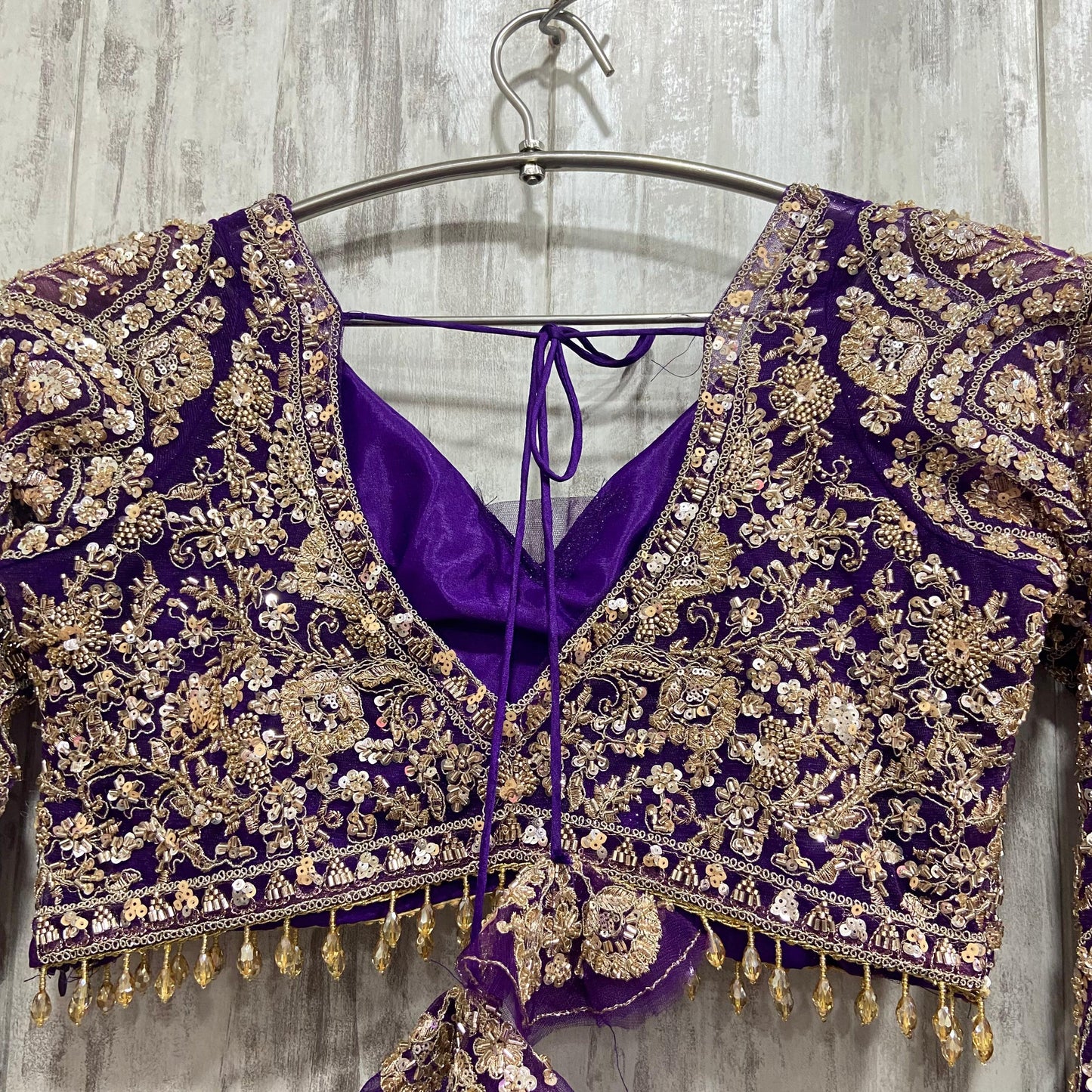 Elegant mustard beige crop top Lehenga