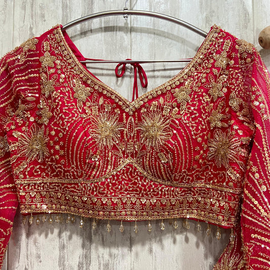 Astonishing Dark pink crop top Lehenga