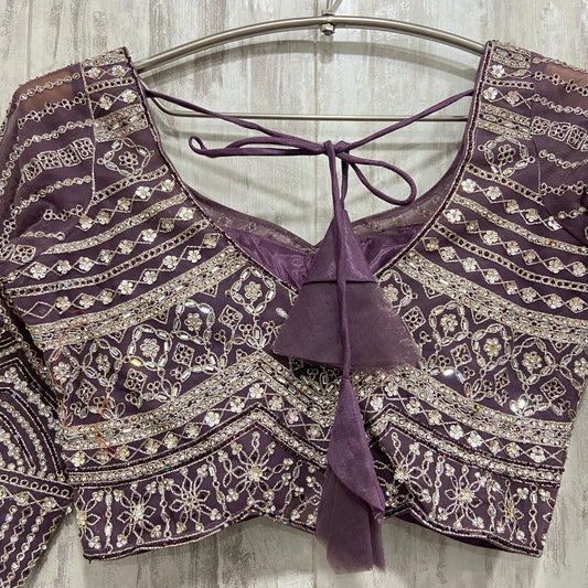 Pleasing purple crop top Lehenga