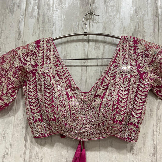 Astonishing pink crop top Lehenga