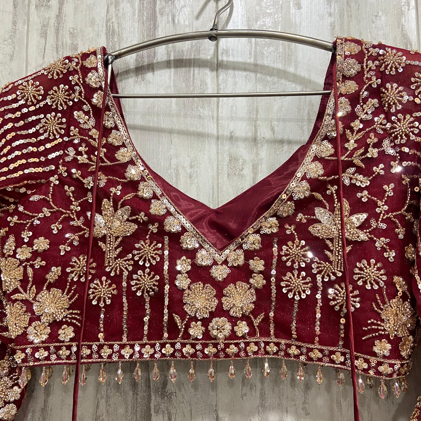 16 kali Heavy work Designer pink crop top Lehenga