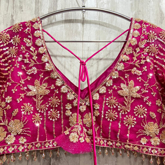 Lavishing pink colour crop top Lehenga