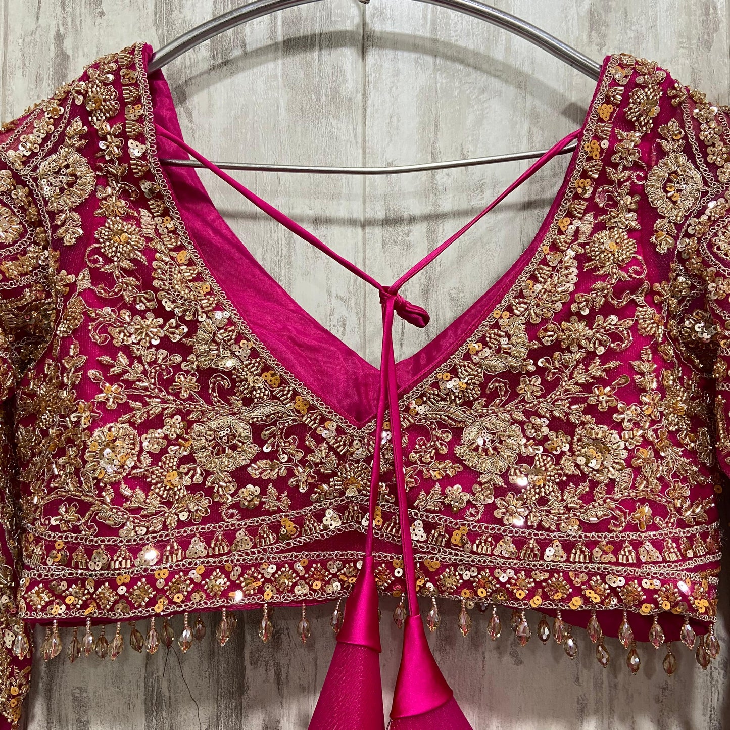 Glamorous peach colour crop top Lehenga