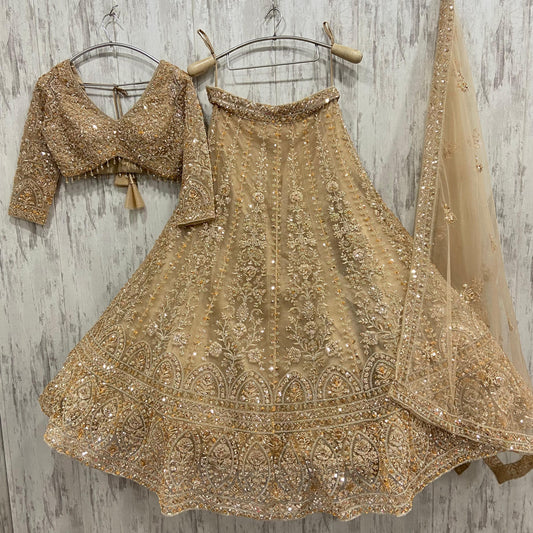 Fantastic golden crop top Lehenga