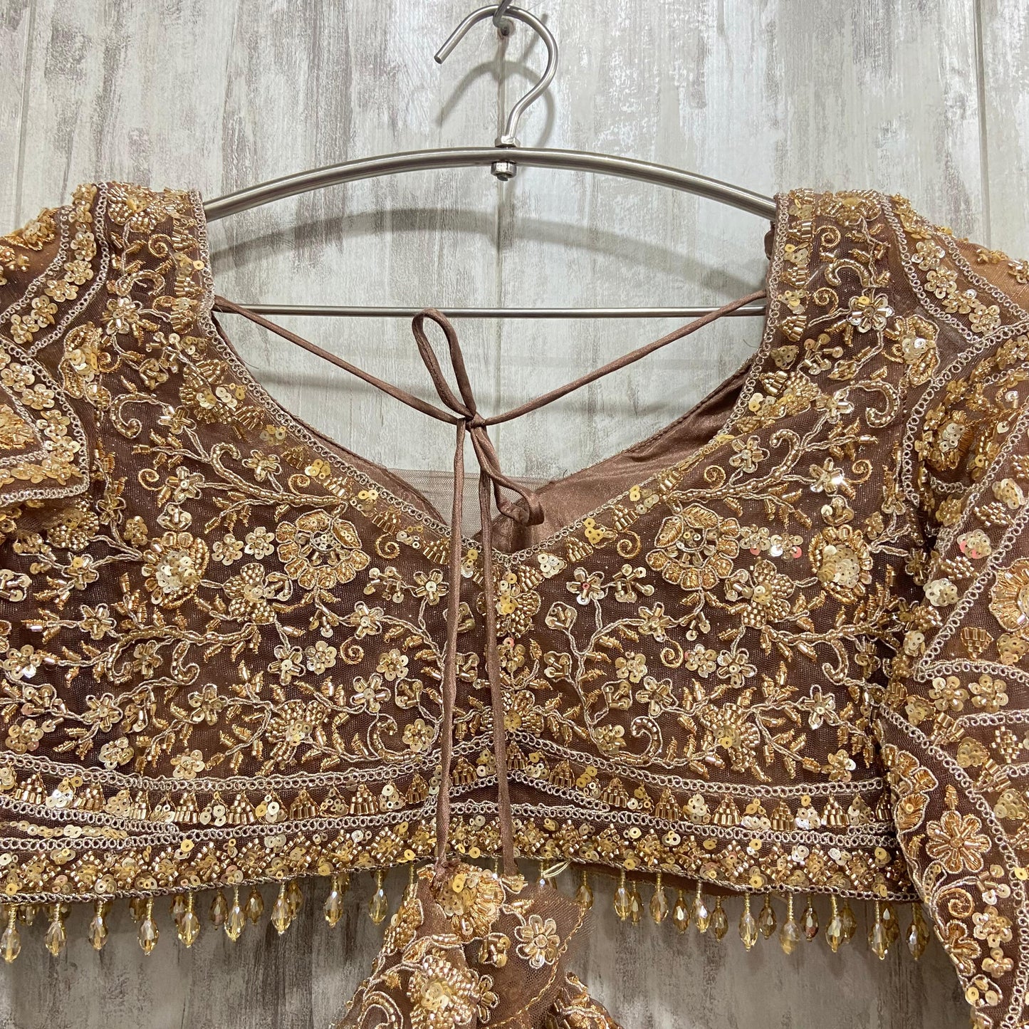 Fantastic golden crop top Lehenga
