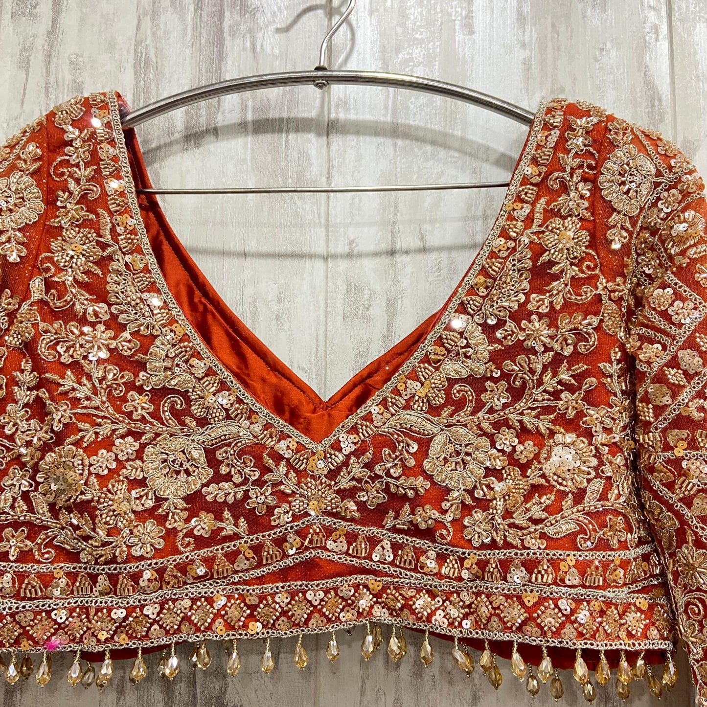 Astonishing purple colour crop top Lehenga