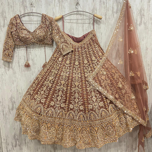 Amazing brown crop top Lehenga