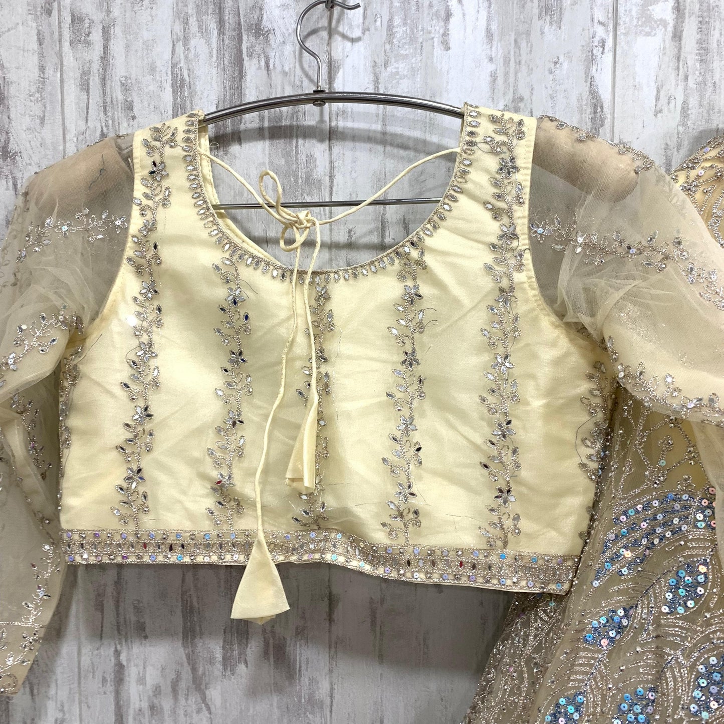 Pretty red peacock crop top Lehenga