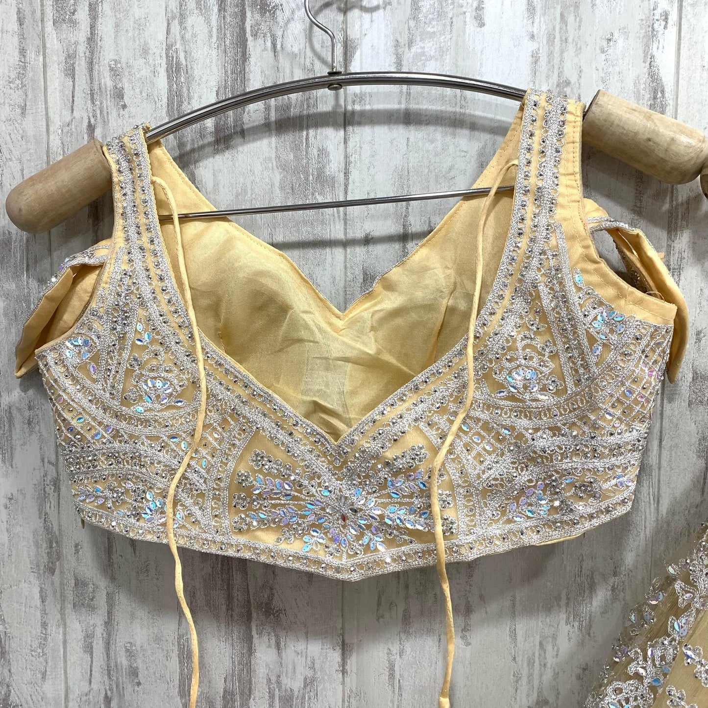 Designer yellow crop top Lehenga