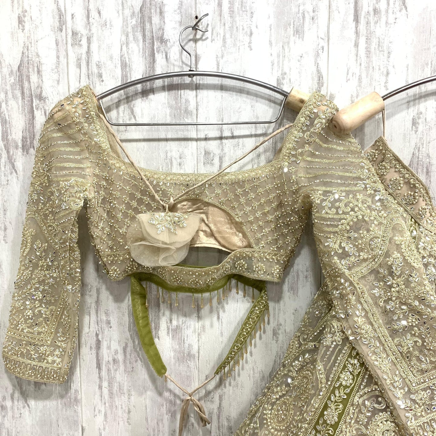 Fabulous green crop top Lehenga