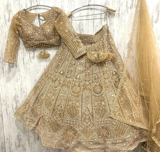 Fantastic golden crop top Lehenga