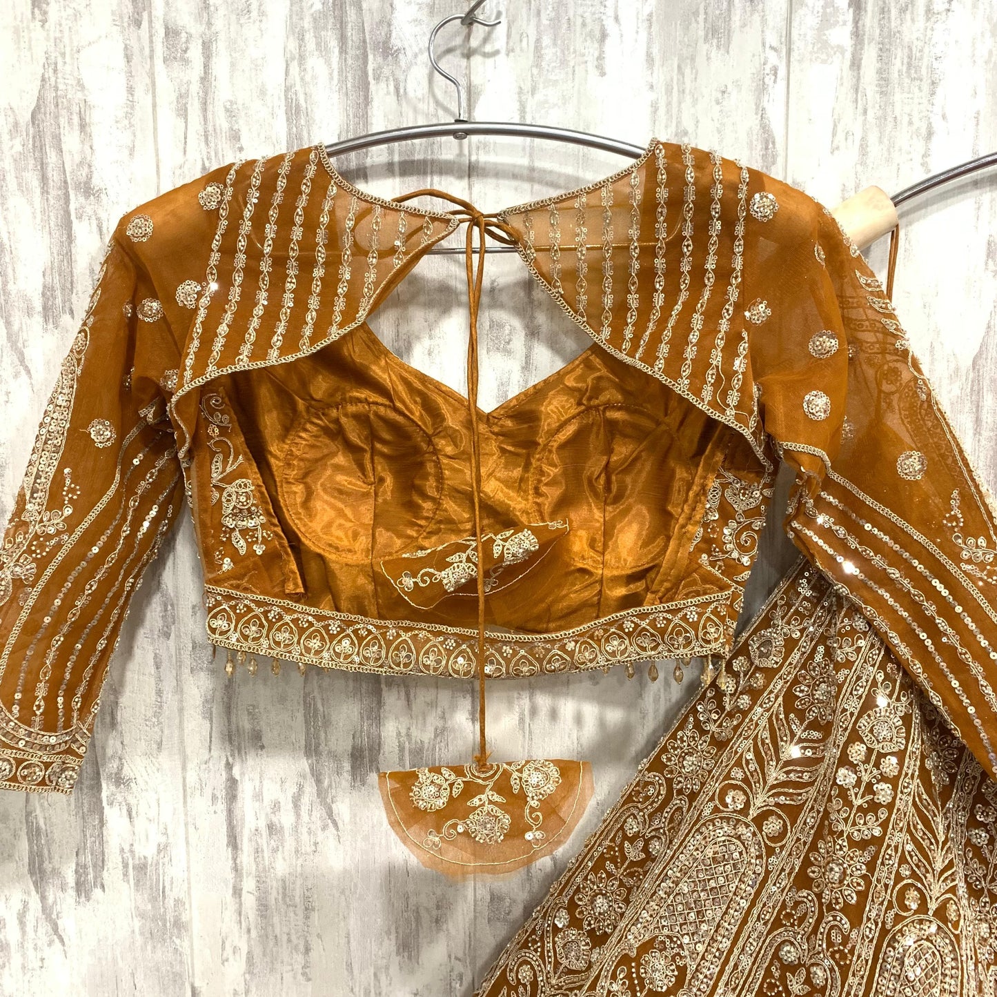 Fantastic golden crop top Lehenga
