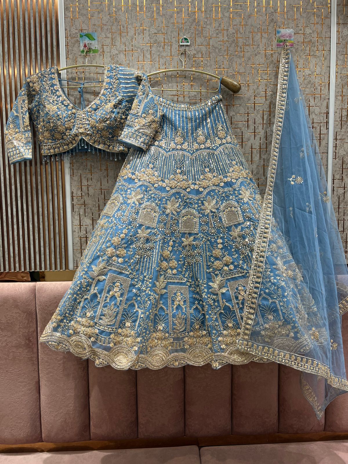 Eye catching purple Crop top Lehenga Happy Customer