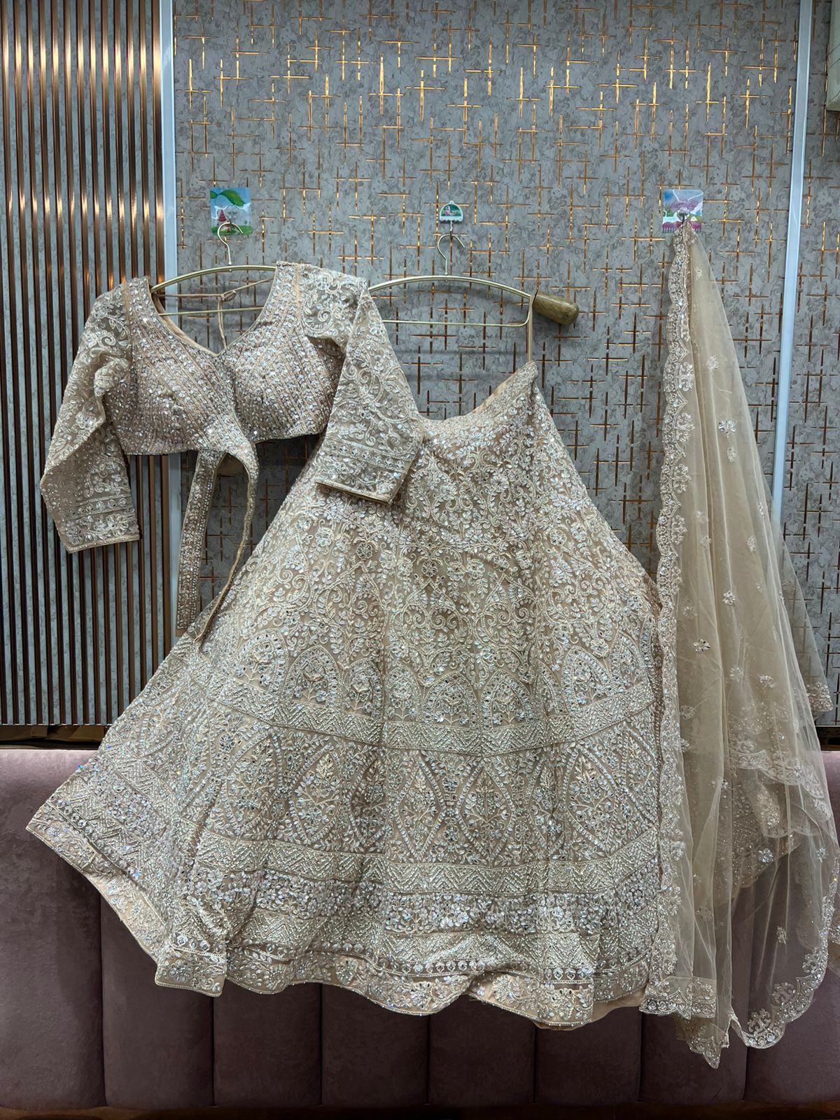 Good looking white crop top Lehenga