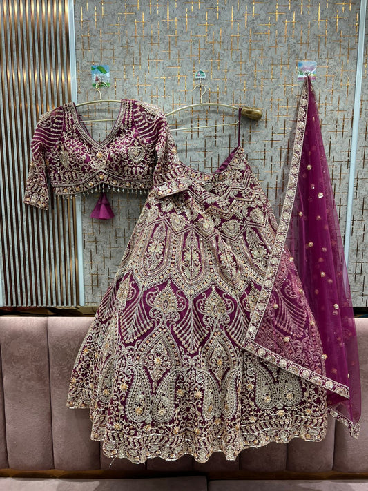 Tremendous red crop top Lehenga