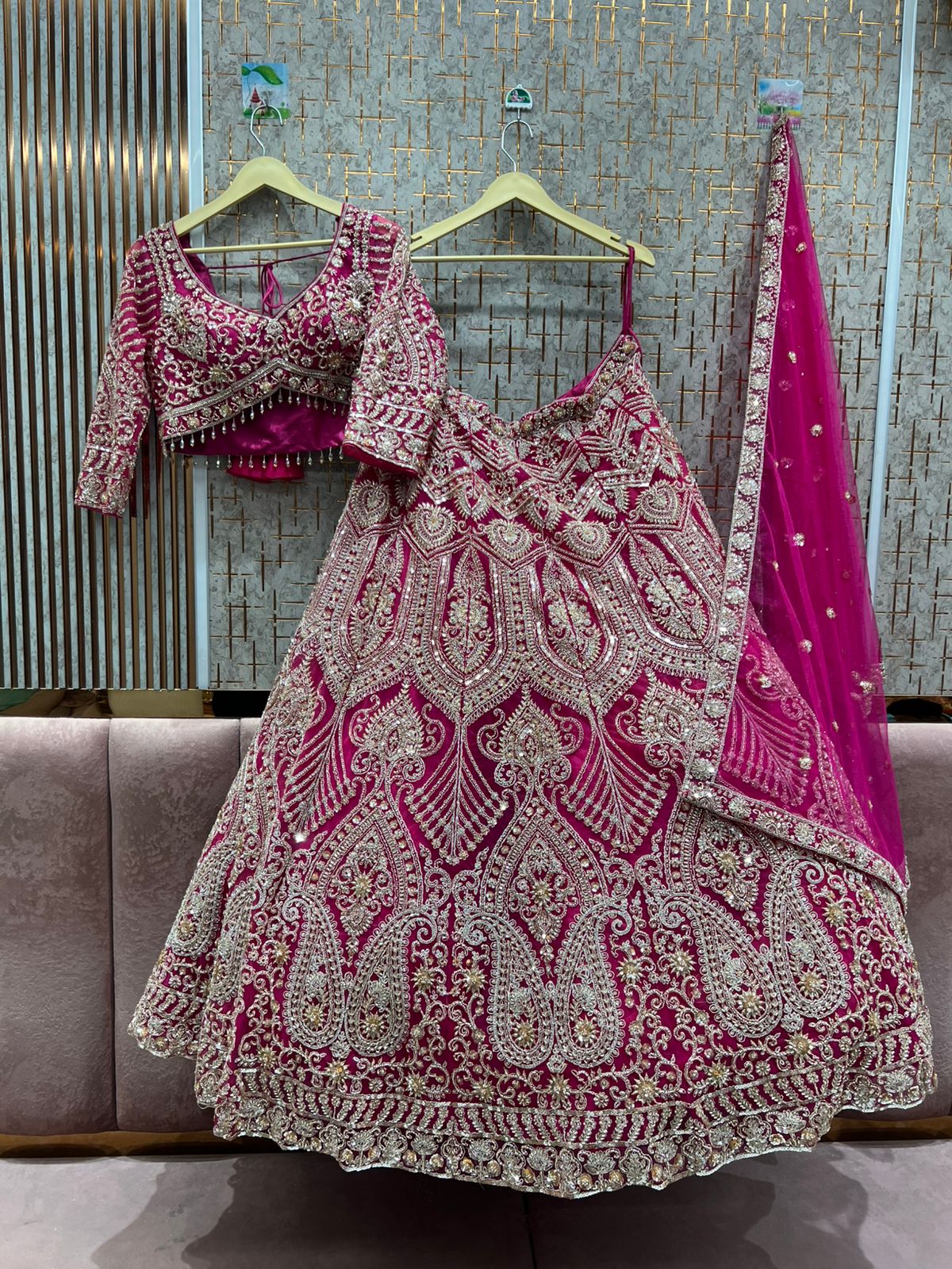 Tremendous red crop top Lehenga