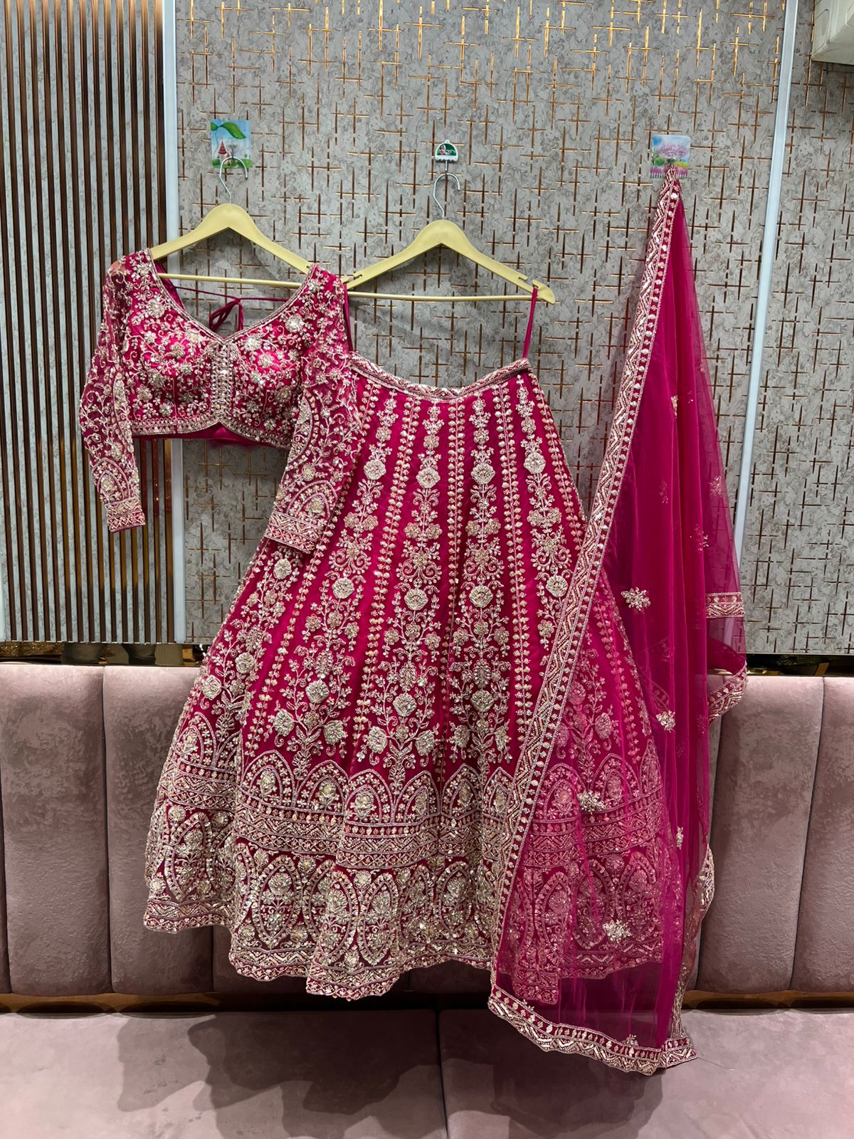 12 kali heavy work Good looking sky blue crop top Lehenga