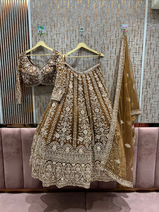 12 kali heavy work Lavishing pink crop top Lehenga