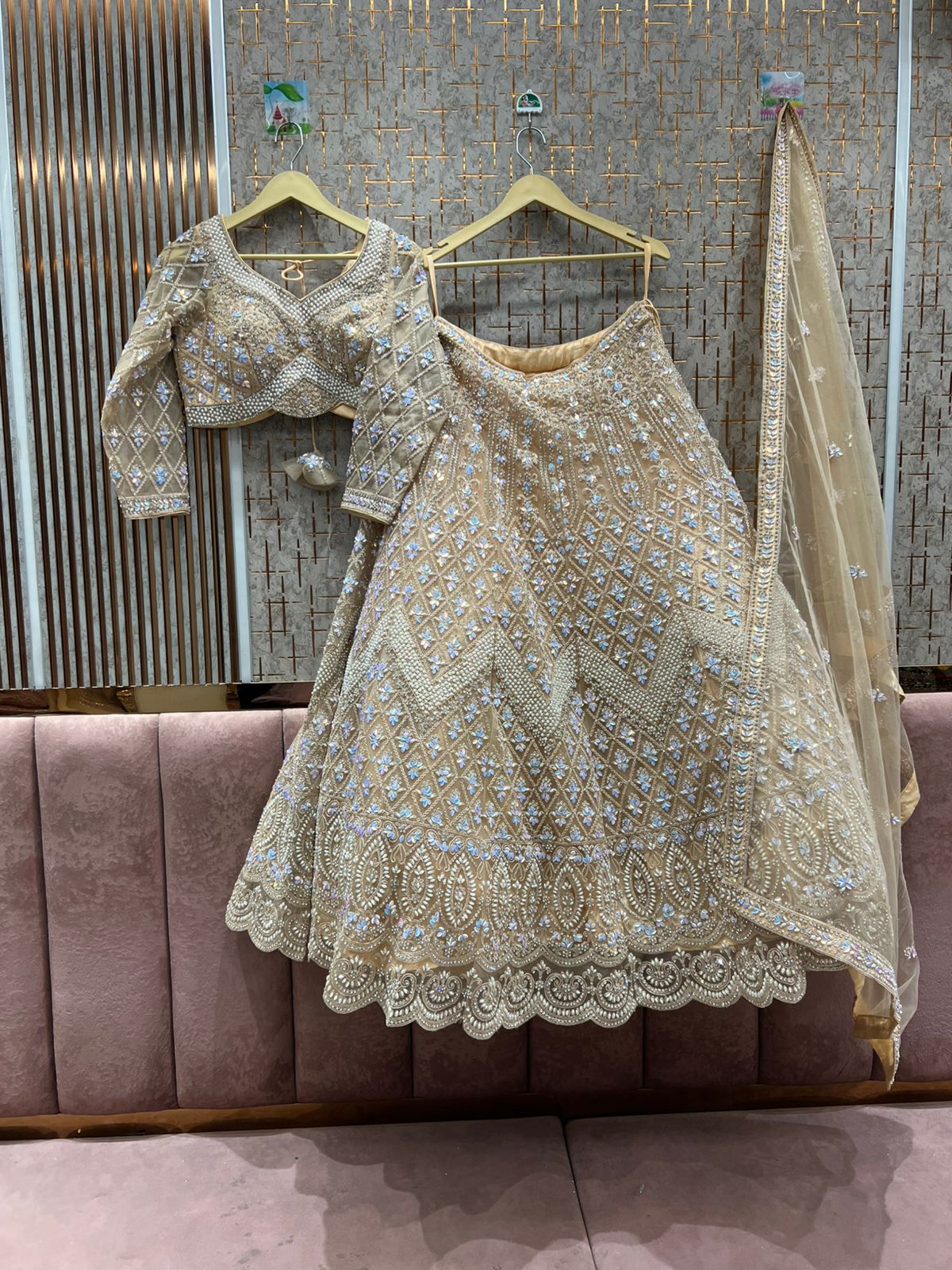 Majestic mustard crop top Lehenga