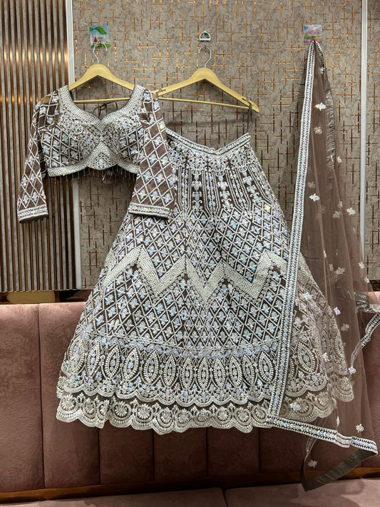 Majestic mustard crop top Lehenga