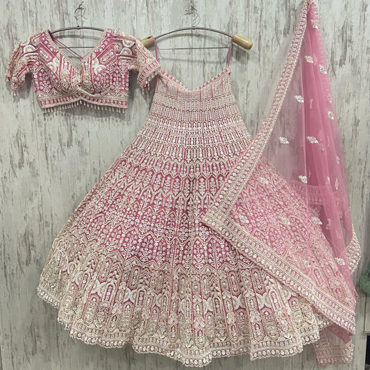 Stunner Sky blue crop top Lehenga