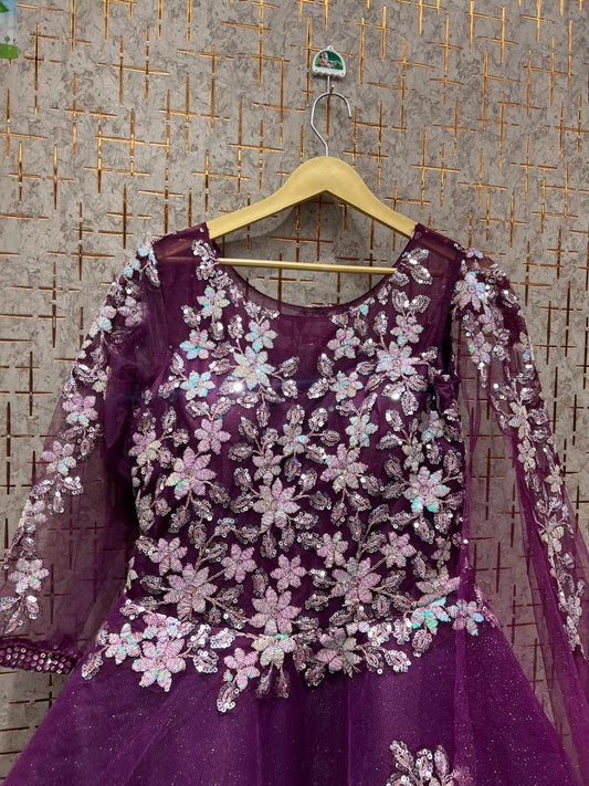 Delightful purple Cinderella gown