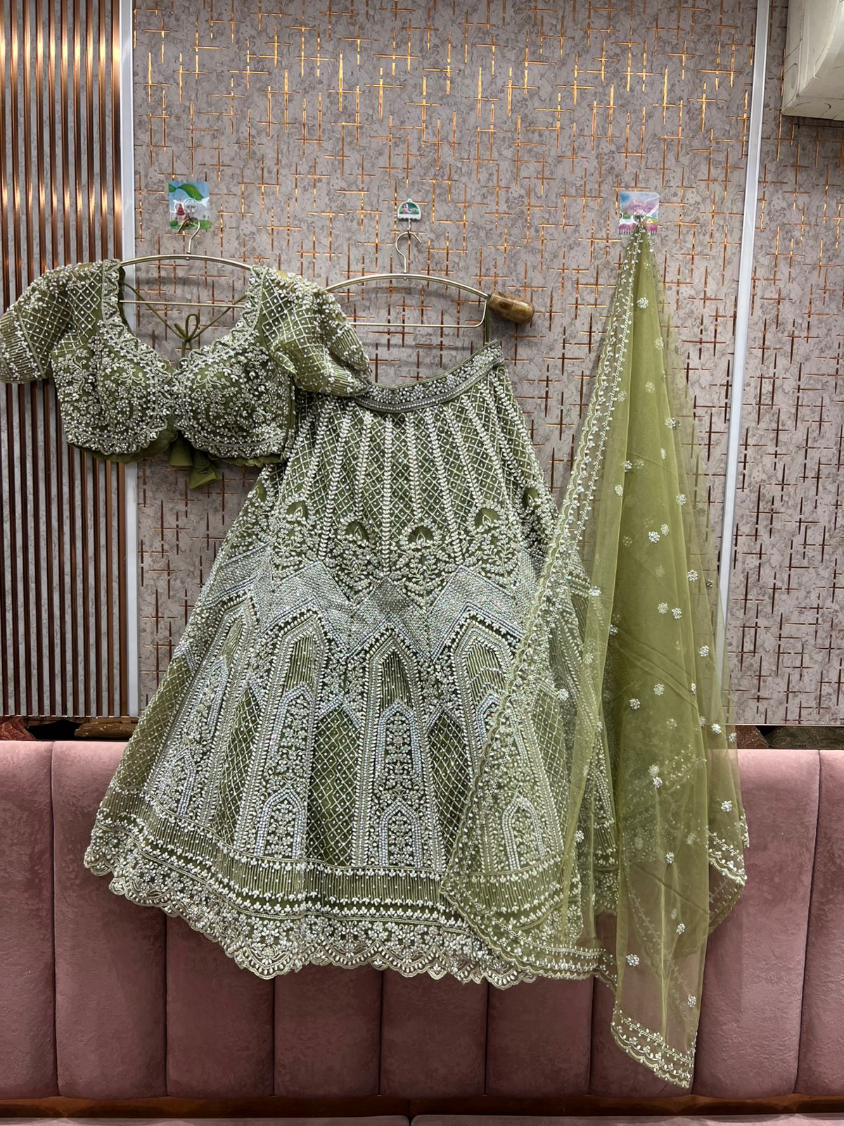 Lovely pink crop top Lehenga