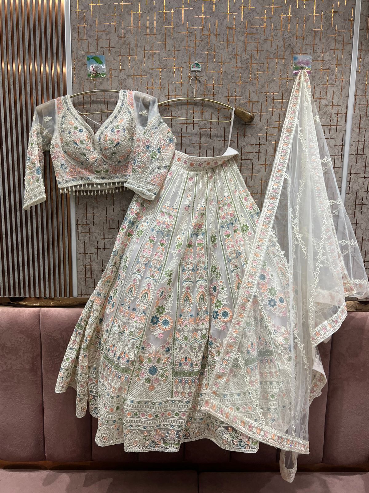 Pretty Hot pink crop top Lehenga