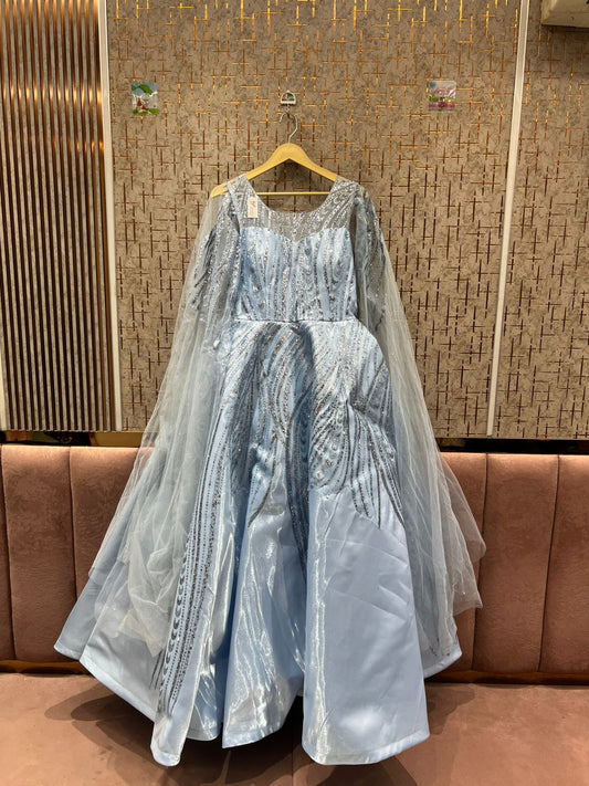 Lavishing sky blue gown Cinderella