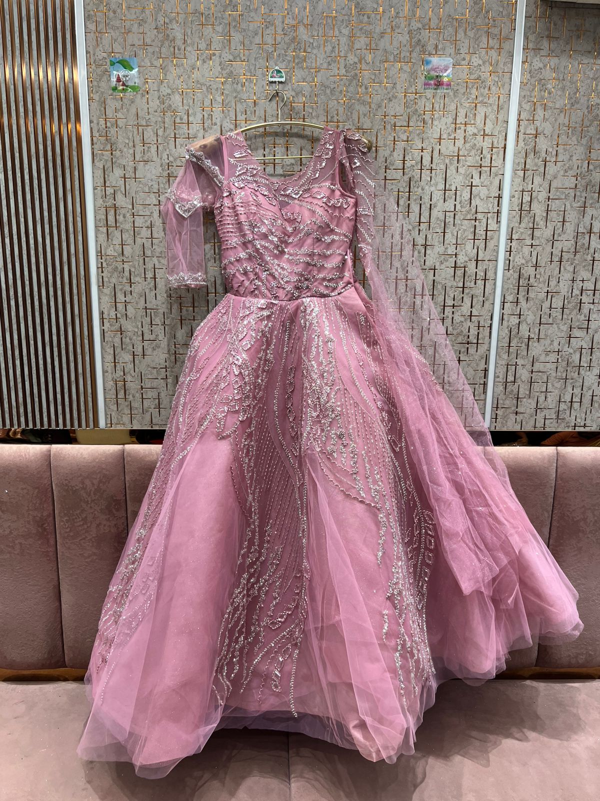 strapless open back dress Lavishing Cinderella Pink Gown For Women