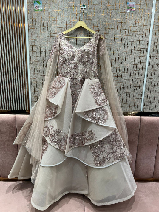 Pretty peach black gown