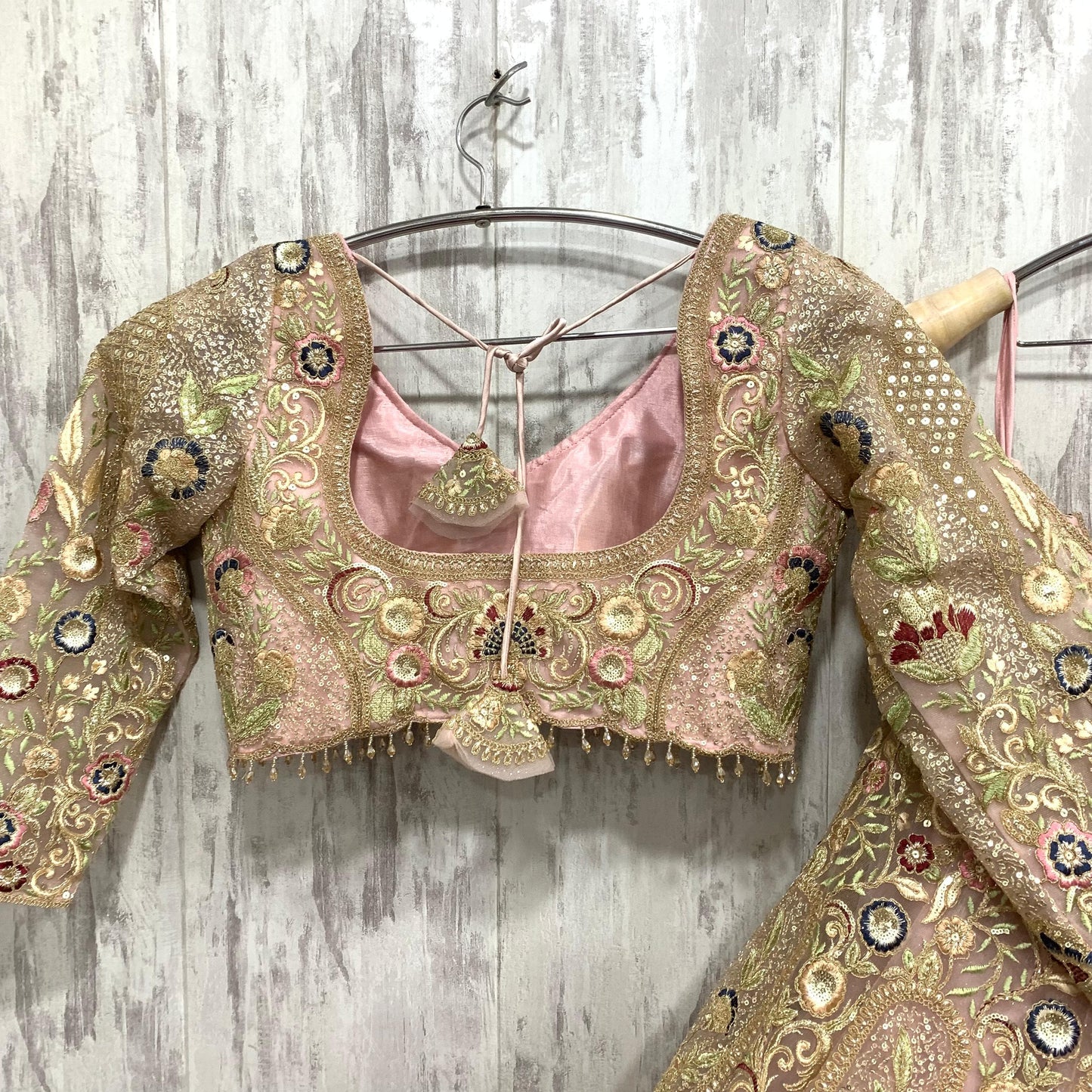 Khoobsurat sky blue crop top Lehenga