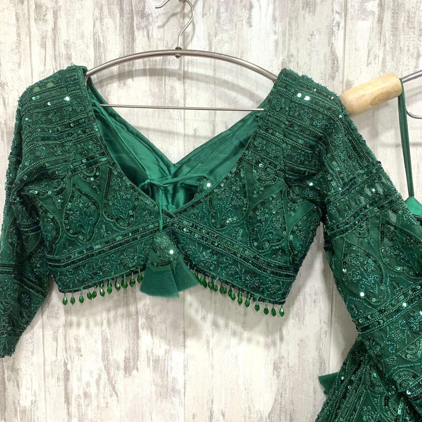 Something different pink peach on peach monotone crop top Lehenga