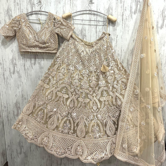 Lavishing golden crop top Lehenga