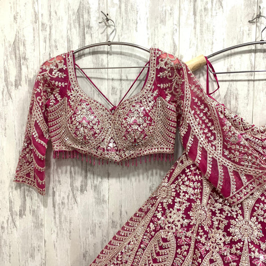 Awesome Hot pink crop top Lehenga