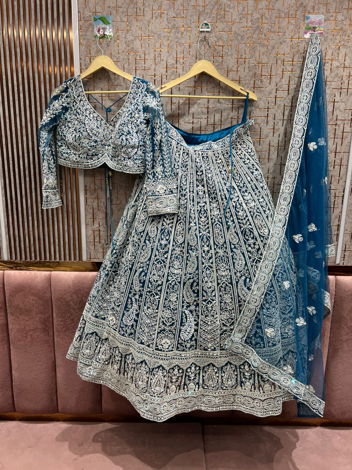 Beautiful Hot pink crop top Lehenga