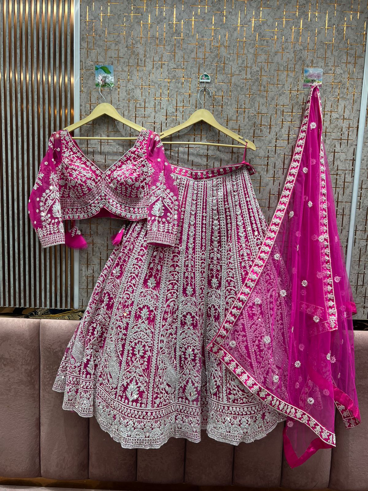 Charming sky blue Crop top Lehenga