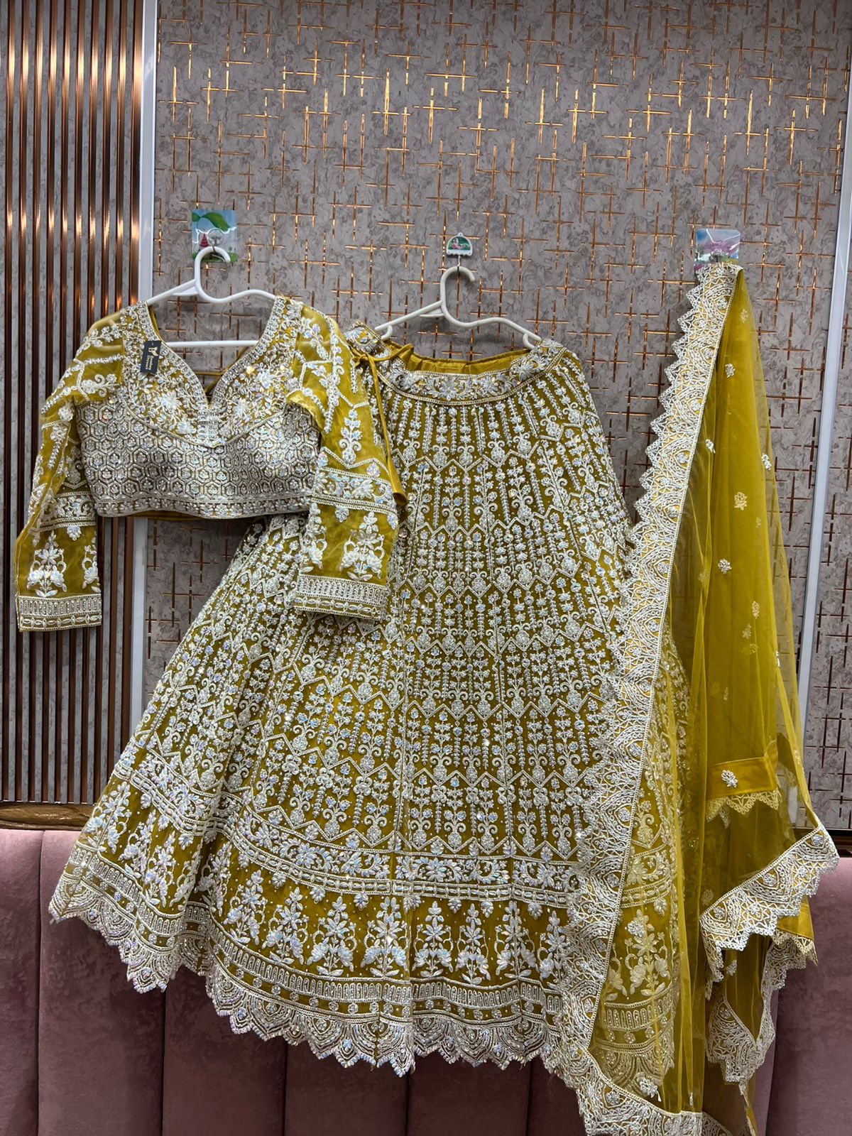 Something different Hot pink crop top Lehenga