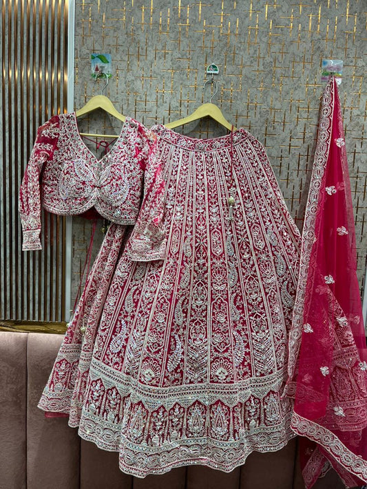 Khoobsurat Sky blue crop top Lehenga