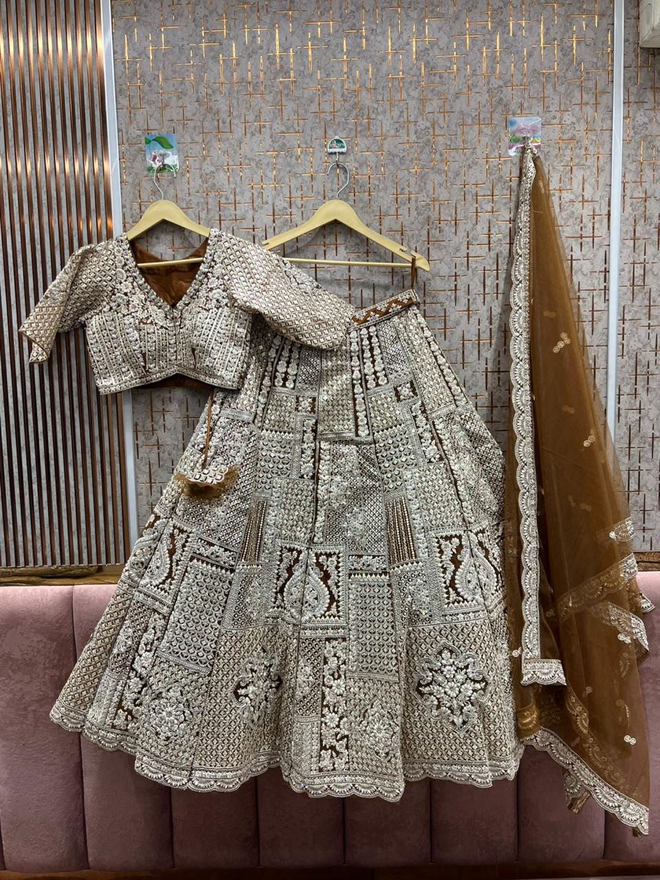 Stunning wine purple violet crop top Lehenga