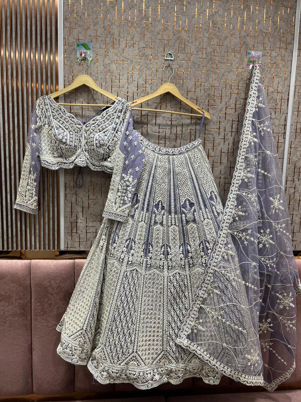 Tremendous pink crop top Lehenga