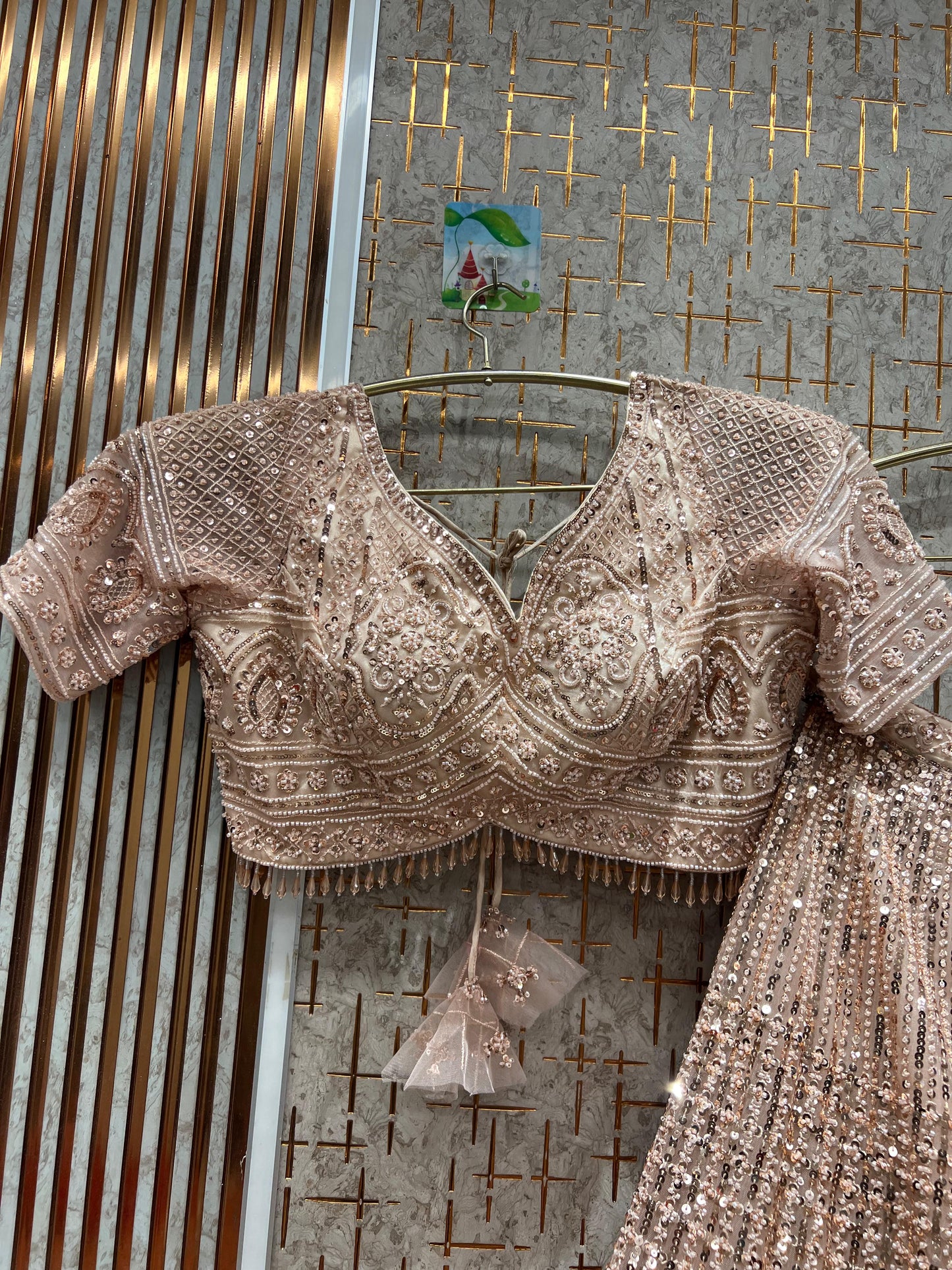 Good looking purple on Purple monotone crop top Lehenga