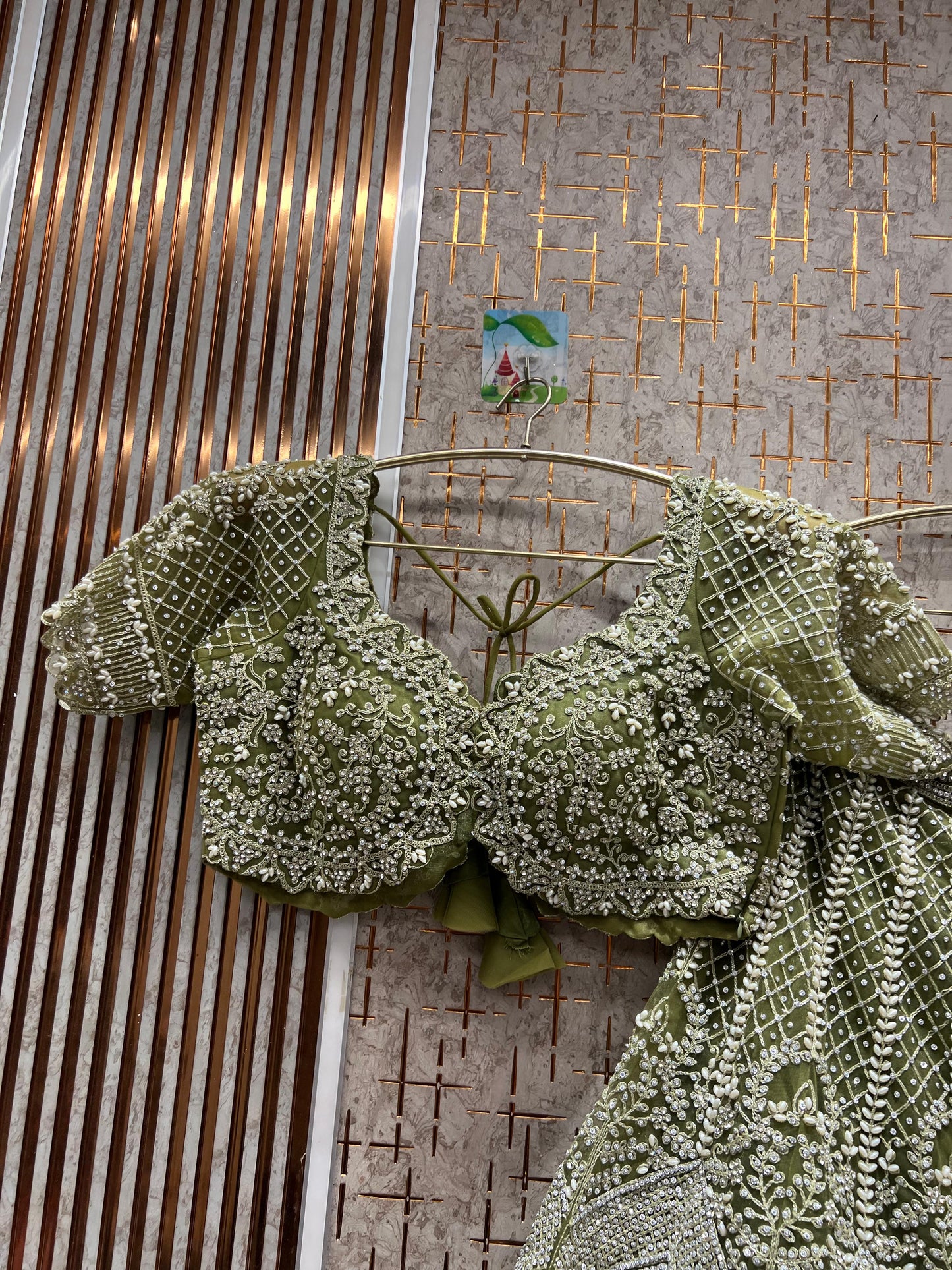 Attractive orange crop top Lehenga