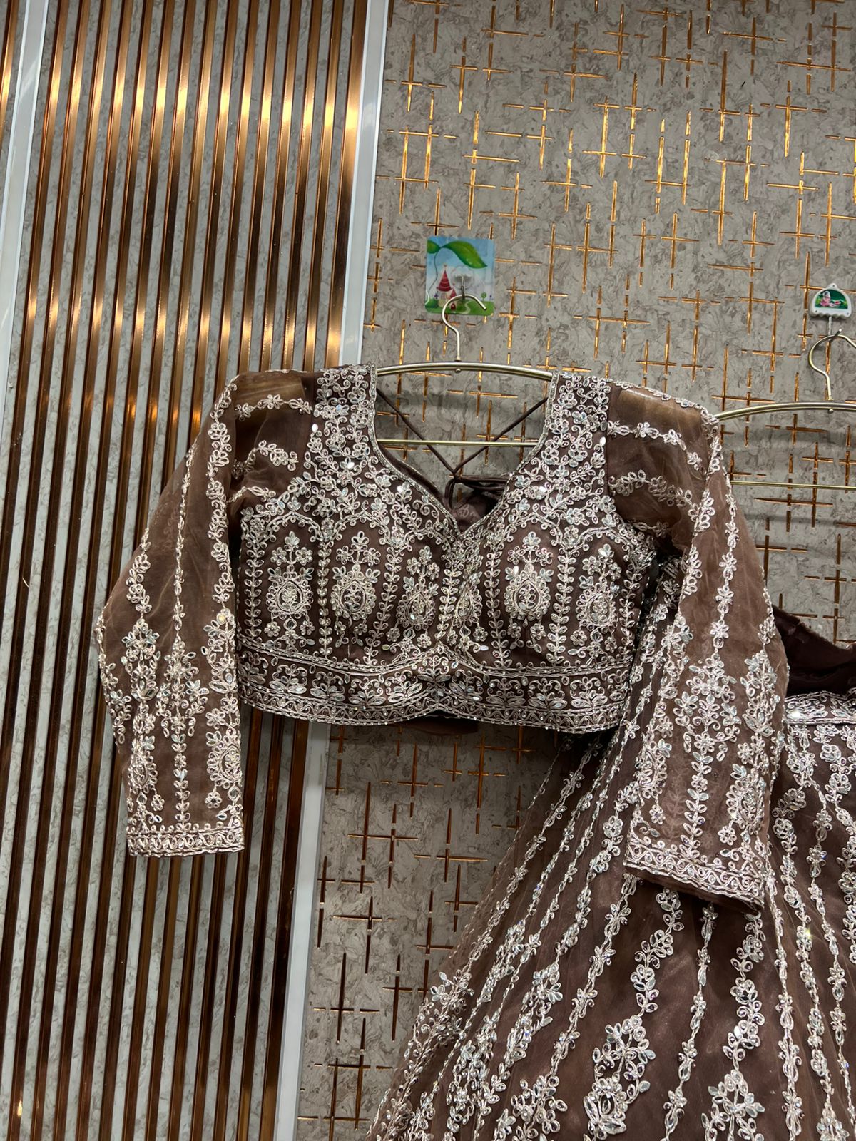 Pleasing purple crop top Lehenga