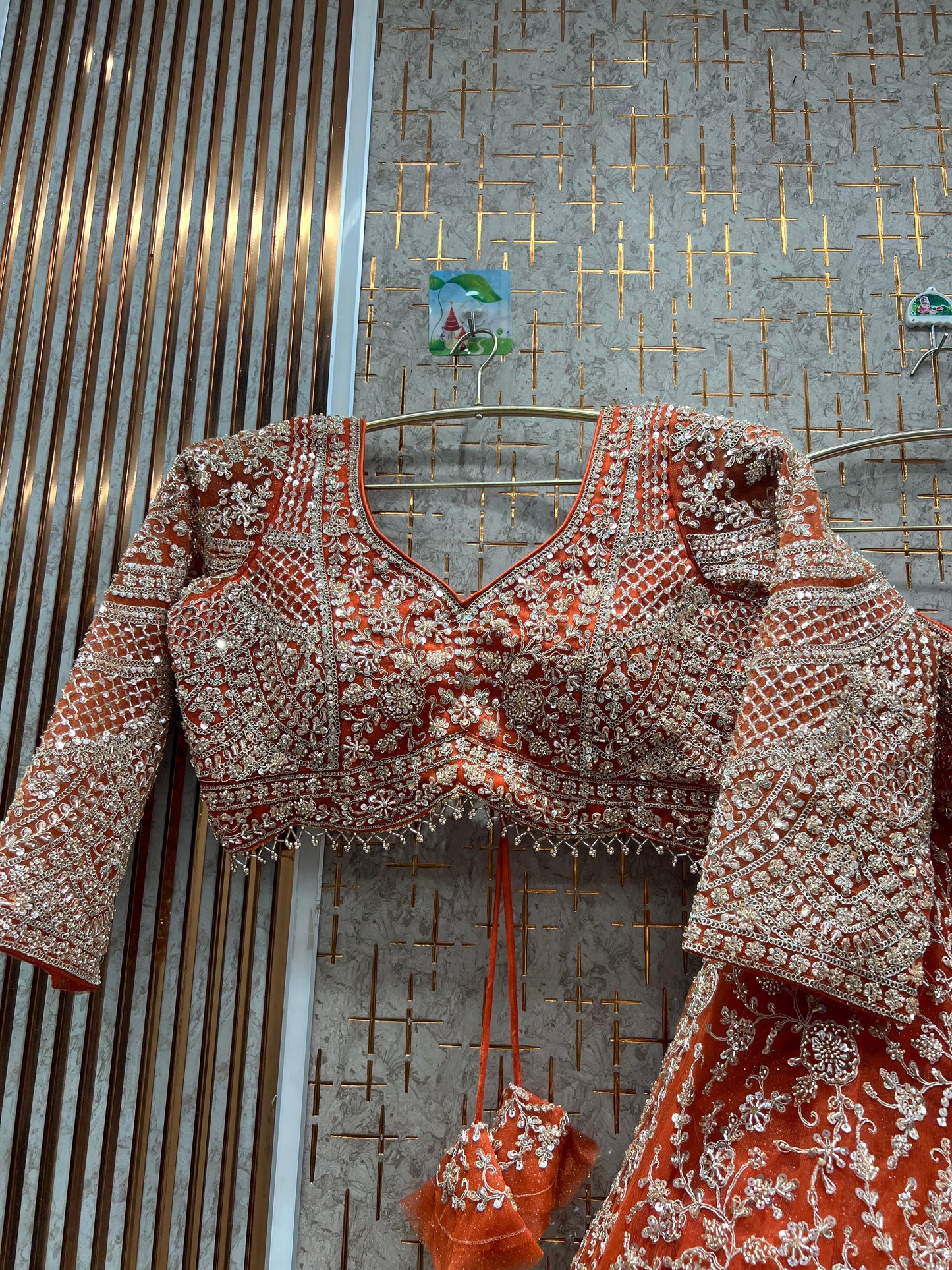 Eye catching purple crop top Lehenga