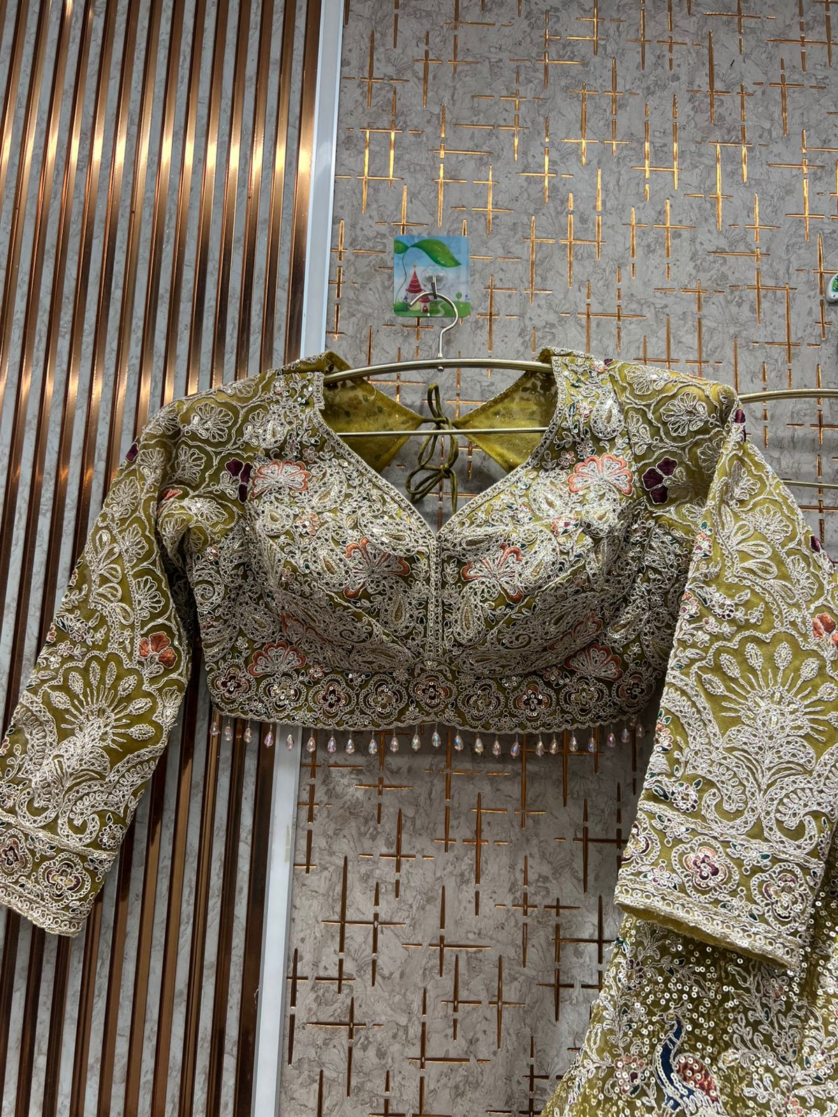 Fantastic pink crop top Lehenga peacock