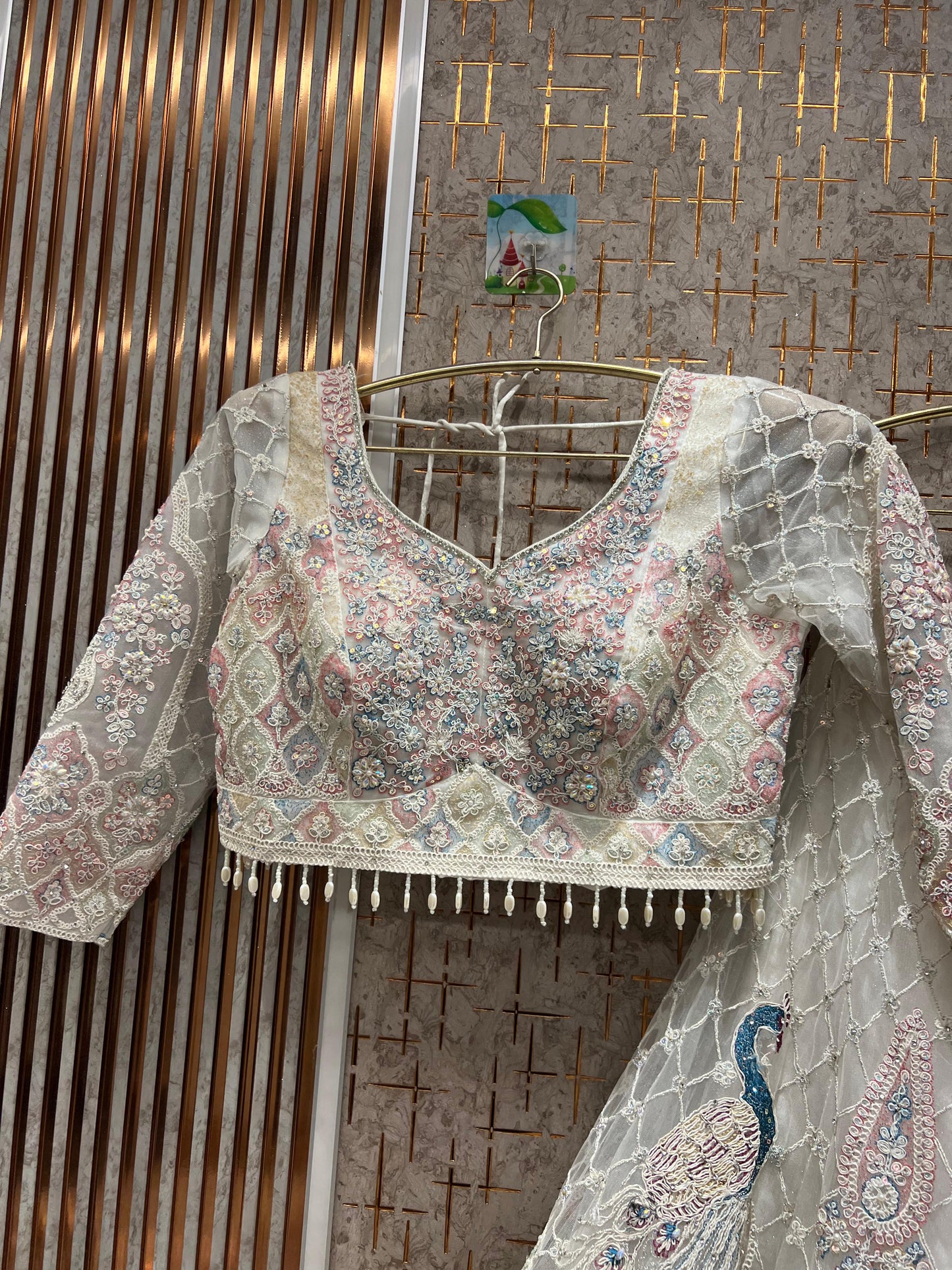 Stunning purple lavender lilac peacock crop top Lehenga